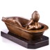 Női akt fürdőkádban - erotikus bronz szobor márványtalpon képe